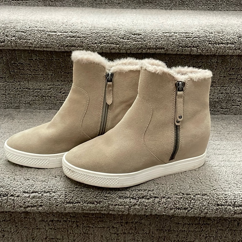 Caslon Suede & Synthetic Taupe with Hidden wedge boots .